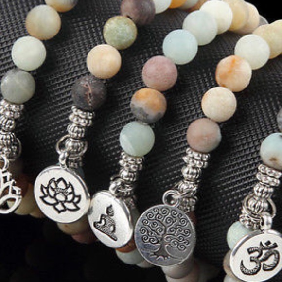 BUDDHA CHARM BEADED MEDITATION YOGA BRACELET GOOD - Picture 2 of 5